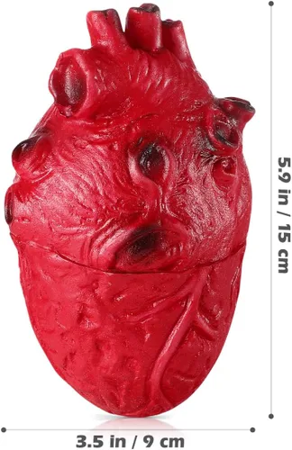 Miniatura 3 de PRETYZOOM Accesorio de corazón falso de Halloween, modelo de corazón de resina exprimible, parte del cuerpo humano sangriento de simulación