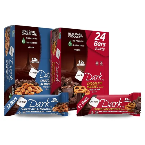 Miniatura 20 de NuGo Dark, caja variada de muestra, barra de proteínas veganas de 0.47-0.31 onzas, sin gluten, 12 CT