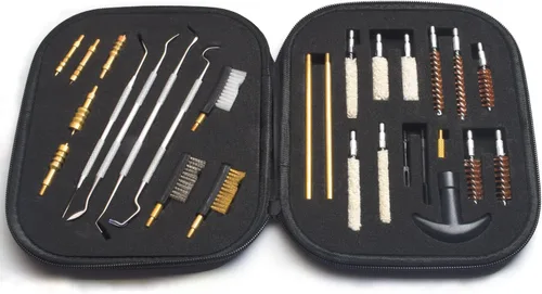 Kit de limpieza de pistola para pistola .22 .38/.357/0.354 in, calibre .40 .45, cepillo universal para pistola con cepillo de orificio de bronce,