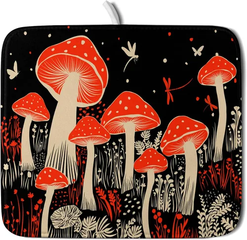 Miniatura 47 de Tapete de secado de platos de cabaña rústica, tapete escurridor de vida silvestre de oso del bosque, alce, 18 x 24 pulgadas, almohadilla escurridor