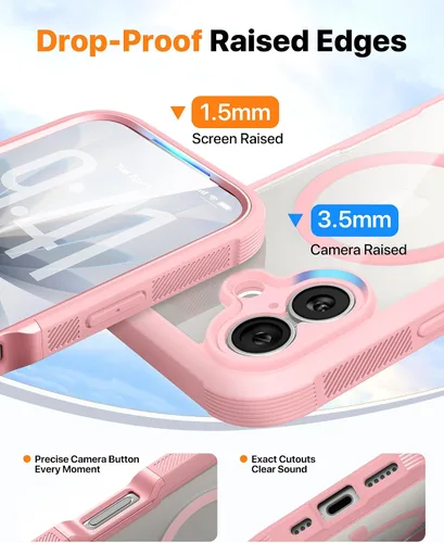 Miniatura 404 de Diaclara Funda diseñada para iPhone 16, mejorada [protección completa de la cámara], carcasa resistente de cuerpo completo con protector de pantalla