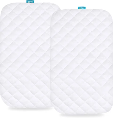 Miniatura 11 de Funda de colchón impermeable compatible con moisés Breeze Plus de 4moms (no juego), 2 unidades, superficie de bambú ultra suave, transpirable
