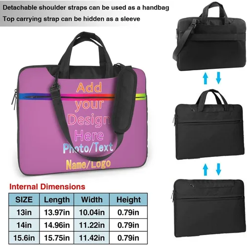Miniatura 4 de Funda personalizada para laptop personalizada, añade tu foto, texto, maletines para portátil Púrpura2