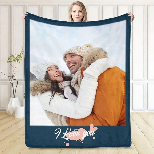 Miniatura 8 de D-Story Manta personalizada con fotos, manta de fotos personalizada con cualquier texto, manta de forro polar personalizada para cama, sofá