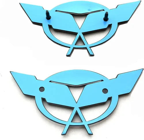 Miniatura 3 de Juego de 2 emblemas de tapa de nariz y tronco para Corvette 2003 50 aniversario, nuevas reproducciones de repuesto para Corvette, negro y rojo