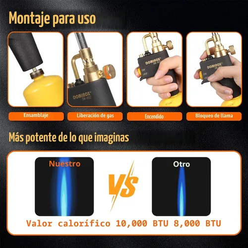 Miniatura 4 de Cabezal de Antorcha de Propano, Cabezal de Antorcha de Alta Intensidad con Arranque por Gatillo, Kit de Antorcha de Gas Map para Propano, Gas Map