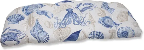 Miniatura 9 de Pillow Perfect Sealife Marine - Cojín para banco/columpio para exteriores/interiores, 45 x 18 pulgadas, azul
