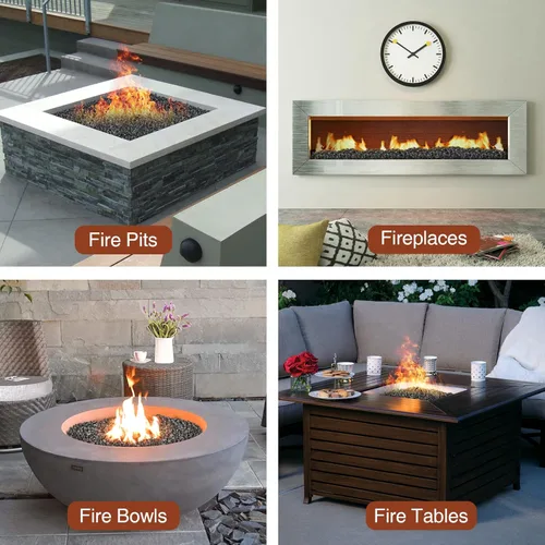 Miniatura 4 de Stanbroil Gránulos de roca de lava – Paisajismo decorativo para cuencos de fuego, hogueras, juegos de troncos de gas, chimeneas interiores