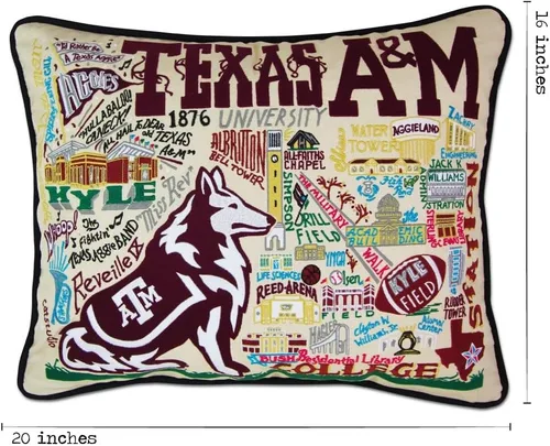 Miniatura 5 de Catstudio Almohada bordada de Texas A&M – Almohadas decorativas universitarias para fanáticos de Aggies para graduación, día de juego, alumnos