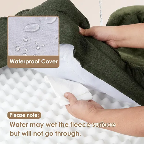 Miniatura 33 de EHEYCIGA – Cama ortopédica impermeable para perros pequeños, de espuma viscoelástica tipo caja de huevos, con bordes elevados y base antideslizante