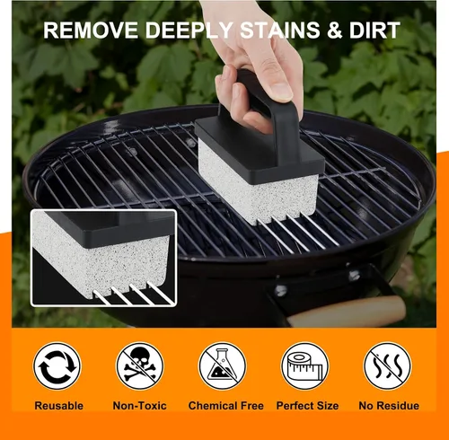 Miniatura 2 de Limpiador de parrilla resistente para Blackstone, ladrillo de limpieza de parrilla con asa, piedra pómez para limpiar parrilla, piscina, fregadero