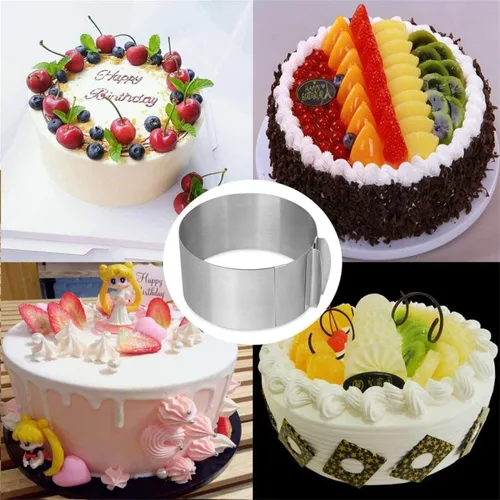Miniatura 6 de Moldes de mousse ajustables de 6 a 12 pulgadas para tartas redondas y cuadradas, juego de anillos de acero inoxidable para tartas, 2 piezas