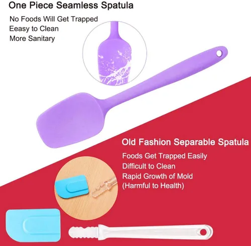 Miniatura 2 de Juego de 6 espátulas de silicona resistentes al calor, juego de espátulas de goma para utensilios de cocina antiadherentes, utensilios de cocina