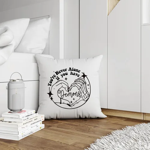 Miniatura 2 de Fundas de almohada góticas de 18 x 18 pulgadas, funda de almohada de mano de esqueleto, decoración de corazón de mano de esqueleto