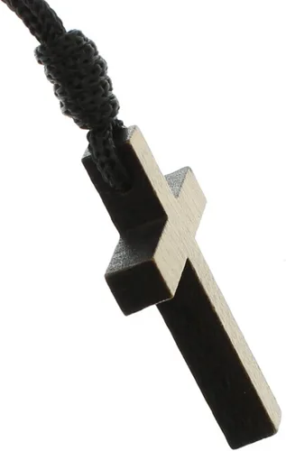 Miniatura 5 de Intercession crucifijo de madera con cuerda, hecho en Brasil (tradicional, 2 pulgadas)