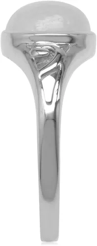Miniatura 3 de Silvershake Anillo de plata de ley 925 chapado en oro blanco de piedra redonda de 0.354in con filigrana para mujer