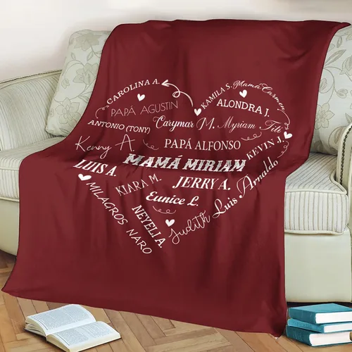 Miniatura 2 de Mantas personalizadas con el nombre, para bebés, niños y adultos, mamá, abuela, abuelo. Manta personalizada con tus nombres. Manta personalizada
