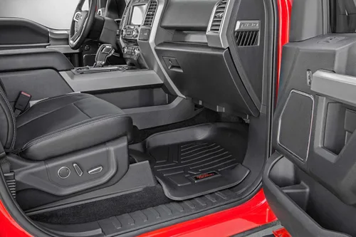 Miniatura 5 de Rough Country Juego de tapetes para todo clima para Ford F-250/F-350 SuperDuty (2017-2025) CrewCab con asiento tipo banco - Tapete de piso flexible