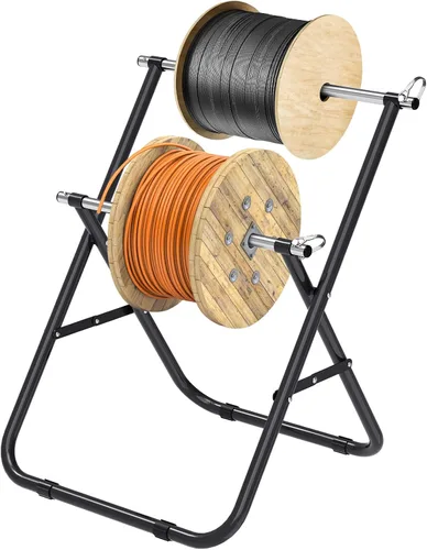 Miniatura 2 de Insaga Organizador de cables para carrete, soporte plegable de carrete de alambre portátil, capacidad de 100 libras para mantener los cables