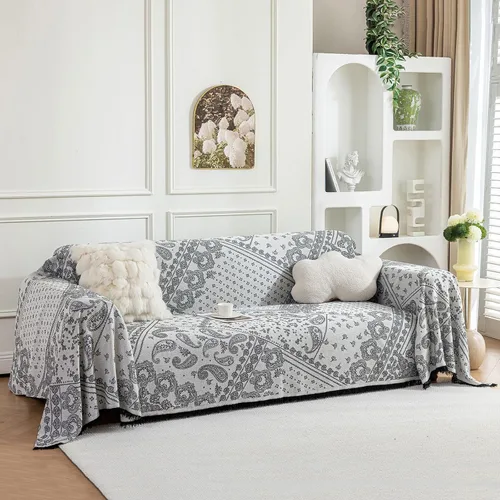 Miniatura 57 de ROOMLIFE Funda de sofá con estampado de leopardo para sofá de 3 plazas, lavable, protector de muebles para perros, funda de sofá suave