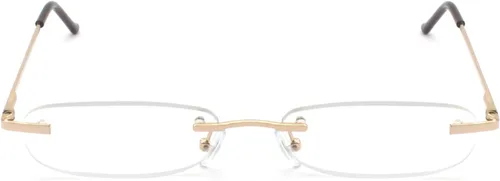 Miniatura 2 de Gafas de lectura sin montura con estuche delgado para hombres y mujeres, negro, dorado y plomizo, azul y rojo Oro