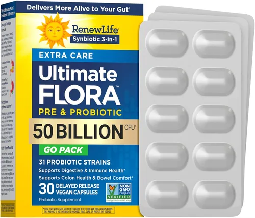 Miniatura 12 de Renew Life Cápsulas de Probióticos Digestivas de Cuidado Extra, 50 Mil Millones de CFU Garantizadas, Suplemento Diario Apoya la Salud Inmune
