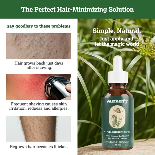 Miniatura 5 de Aceite Cyperus Rotundus: Aceite natural de Cyperus Rotundus para depilación, suero inhibidor puro del cabello, ralentiza y reduce el recrecimiento
