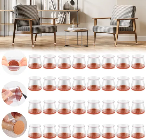 Miniatura 25 de 24 piezas de protectores de piso de silicona extra pequeños para patas de silla para pisos de madera dura, fundas engrosadas de goma para patas