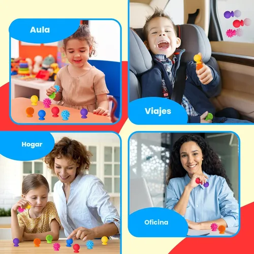 Miniatura 6 de Juguetes sensoriales para niños y adultos: juguetes con ventosa texturizada para autismo - Sensorial blandito para baño en el aula - Juego de 8