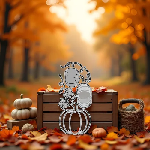 Troqueles de corte de marco de calabaza para hacer tarjetas, borde de encaje, plantillas de corte de calabaza para álbumes de recortes, álbum de