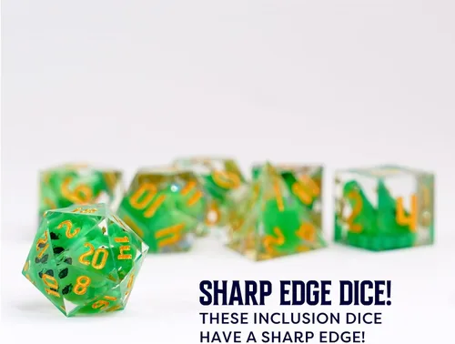 Miniatura 5 de FanRoll - Juego de dados DND de resina de borde afilado: dados de rana, dados de juego de rol para Calabozos y Dragones