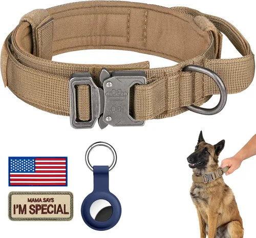 Miniatura 35 de DAGANXI Collar táctico para perro, collar ajustable de nailon para entrenamiento militar con asa de control y hebilla de metal pesado para perros