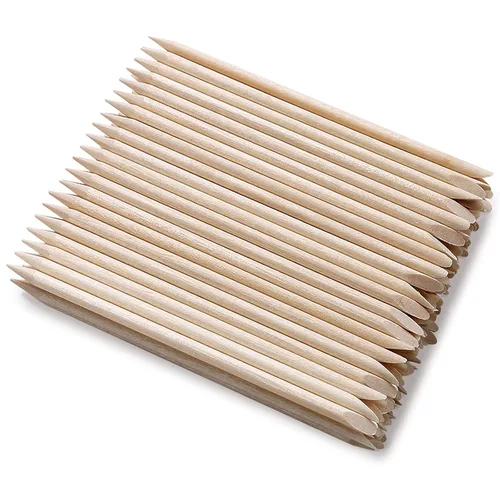 100 palitos de madera naranja para uñas, removedor de cutículas de doble cara, herramienta de manicura y pedicura para manicura y pedicura
