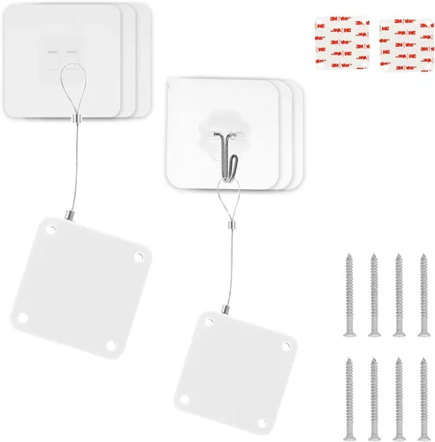 Miniatura 11 de Juego de 2 cierrapuertas con sensor automático sin perforaciones, multifuncional, con cordón, para residencial, comercial, dormitorio, habitación