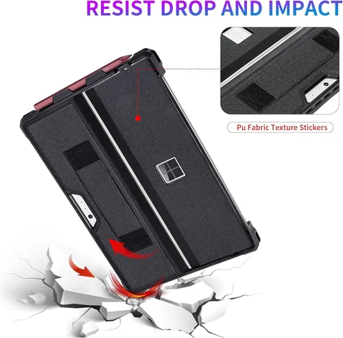 Miniatura 4 de Funda protectora resistente para Microsoft Surface Pro 7+/7/6/5/4/LTE de 12.3", con soporte para lápiz capacitivo y correa de mano, compatible