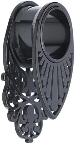 Miniatura 4 de Piercing dilatador de acero quirúrgico 316L, color dorado, plateado y negro