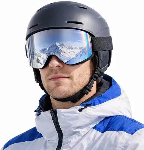 Gafas de esquí cilíndricas, gafas de snowboard OTG para hombres y mujeres, antivaho y 100% protección UV400, gafas de nieve para esquí y snowboard