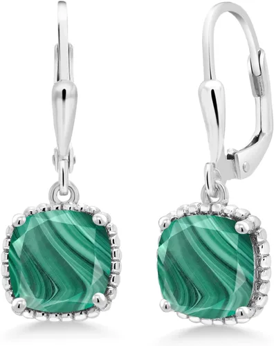 Miniatura 53 de Gem Stone King Aretes colgantes de plata de ley 925 de 0.315 pulgadas para mujer