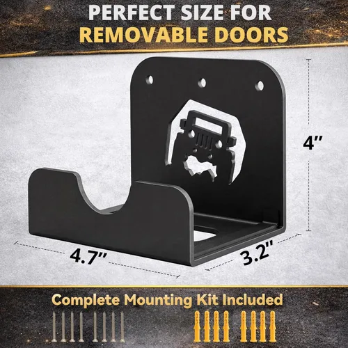 Miniatura 4 de 4 piezas de colgador de almacenamiento de puerta extraíble con soporte de pared de goma resistente para colgar en la puerta, soporte