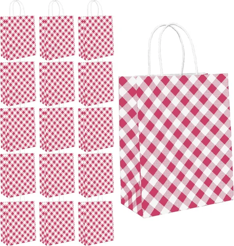 Miniatura 8 de ECOHOLA Bolsa de papel de 4 colores, 16 bolsas de regalo pequeñas, bolsa de regalo envuelta con asas para cumpleaños, baby showers, manualidades
