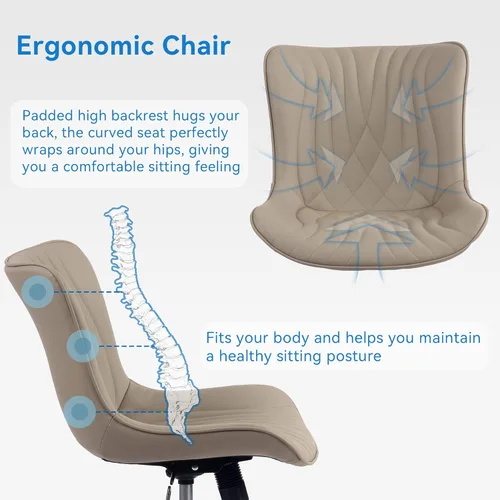 Miniatura 8 de YOUNIKE Silla de Oficina, Silla de Escritorio con Ruedas, Sillas de Tarea de Computadora para Oficina en Casa, Silla de Tocador Moderna Acolchada