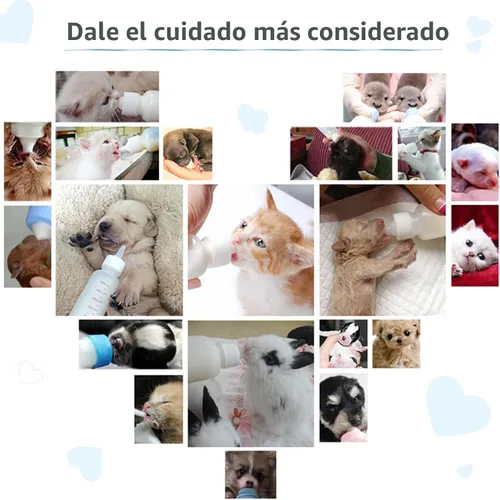Miniatura 6 de Biberones de alimentación para cachorros y gatitos para lactancia, recién nacidos, perros, gatos, conejos, con kit de alimentador de pezones