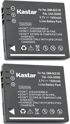 Kastar Paquete de 2 baterías de repuesto DMW-BCE10/CGA-S008 para Panasonic Lumix DMC-FS20 DMC-FS20EG-K DMC-FS20EG-S DMC-FS20GK DMC-FS20K DMC-FS20P