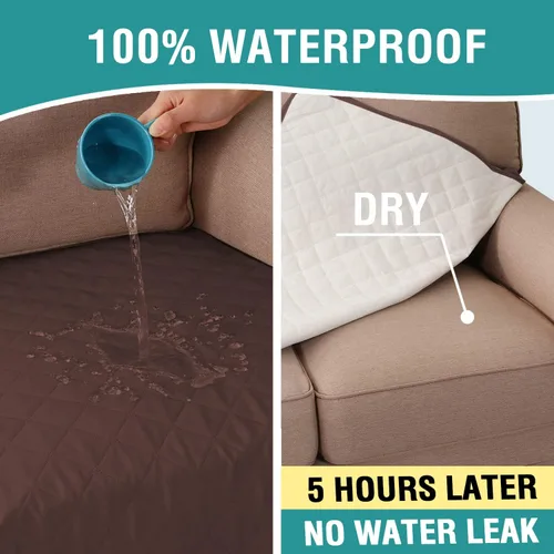 Miniatura 5 de Fundas de cojín 100% impermeables para sofá de cama de perro, protector de sofá seccional para mascotas, protector antideslizante de muebles