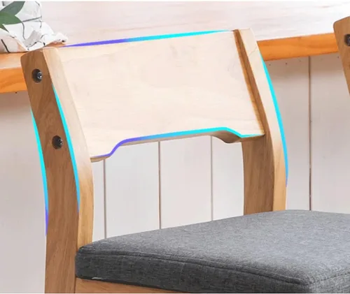 Miniatura 4 de Taburetes de bar de 31 pulgadas, taburetes de bar ergonómicos bien acolchados, patas de madera maciza, con reposapiés, silla de barra de esponja