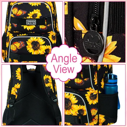 Miniatura 37 de Mochila para laptop, 16 pulgadas, bolsa escolar y bolsa de almuerzo, mochilas resistentes al agua para adolescentes, niñas, mujeres, estudiantes