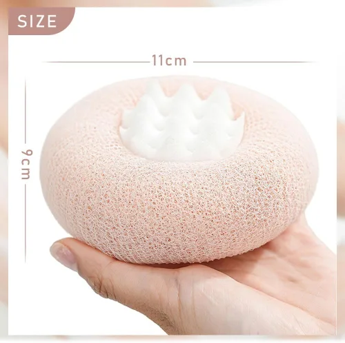 Miniatura 8 de Bola de baño girasol 2 en 1, 2025 Super suave copa de succión de girasol exfoliante esponja de limpieza para baño, esponja de malla puf