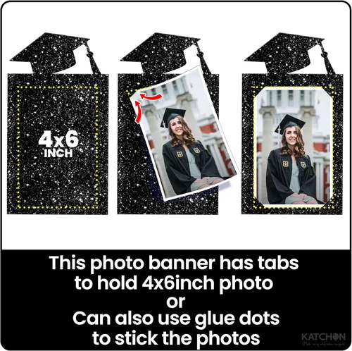 Miniatura 4 de KatchOn, Cartel de fotos de graduación negro 2026 – Grande, 10 pies Banner de graduación Clase de 2026 personalizado Decoraciones de graduación