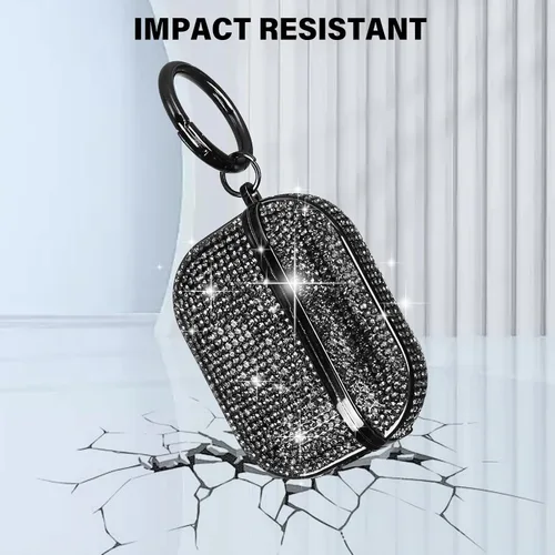 Miniatura 5 de LUVI Compatible con AirPods Pro (2019) Funda de diamantes de imitación con purpurina brillante de cristal brillante linda funda protectora a prueba