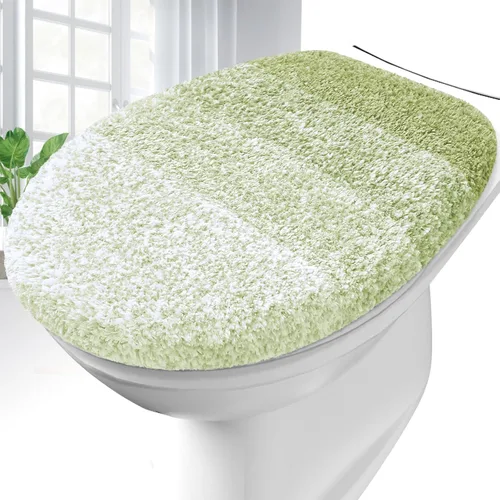 Miniatura 10 de OLANLY Funda de Asiento de Inodoro de Microfibra Suave para Baño, Fundas Lavables a Máquina, 17.5x15 Pulgadas, con Soporte de Goma que se Mantiene
